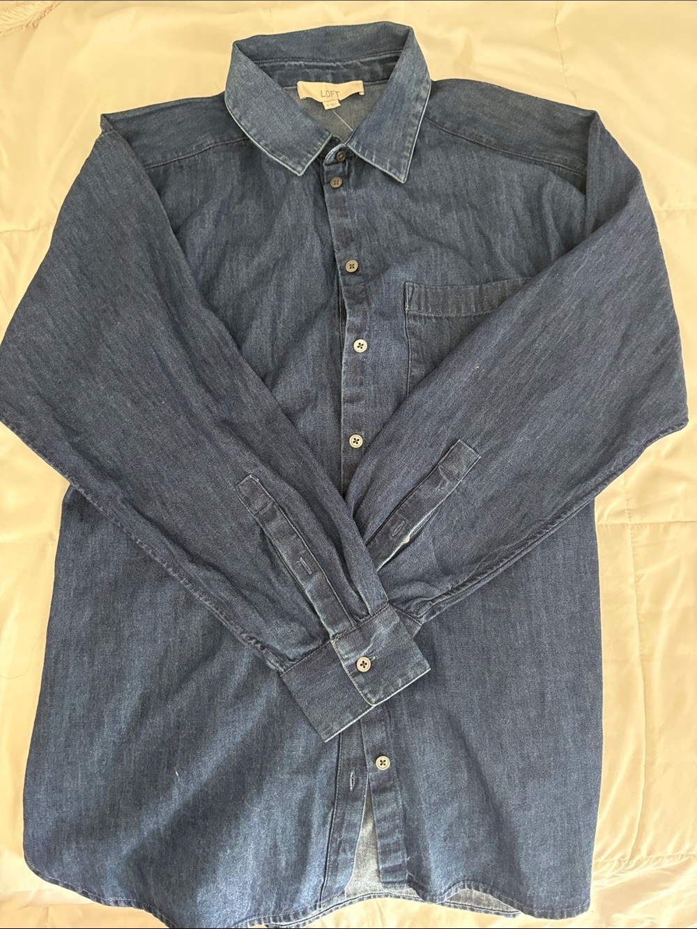 LOFT Men's Indigo Denim Button-Down Shirt